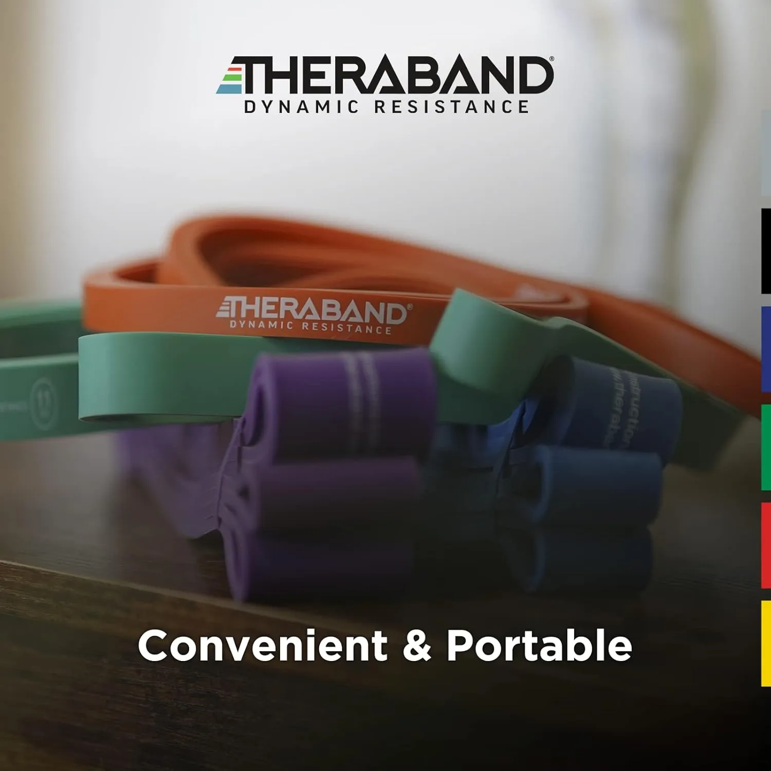THERABAND High Resistance Bands, Set of 2 Elastic Super Bands for Improving Flexibility, Injury Rehab, & Full Body Workouts, Heavy Duty Stretch Bands for Lifting, 1 Medium & 1 Heavy Band, Multicolor