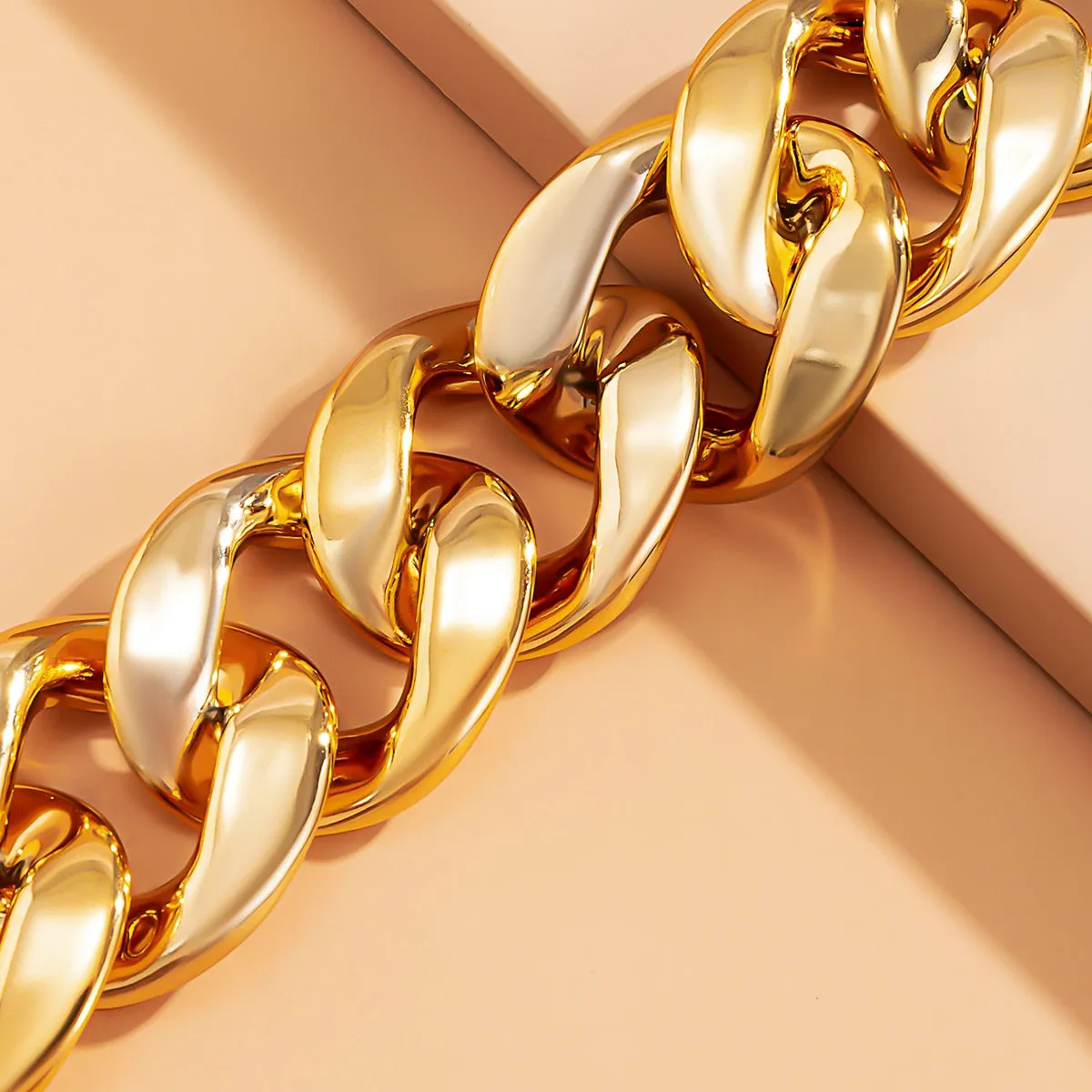 Thick Link Chains Bracelet for Women Big Wide Bracelets Hand Chains