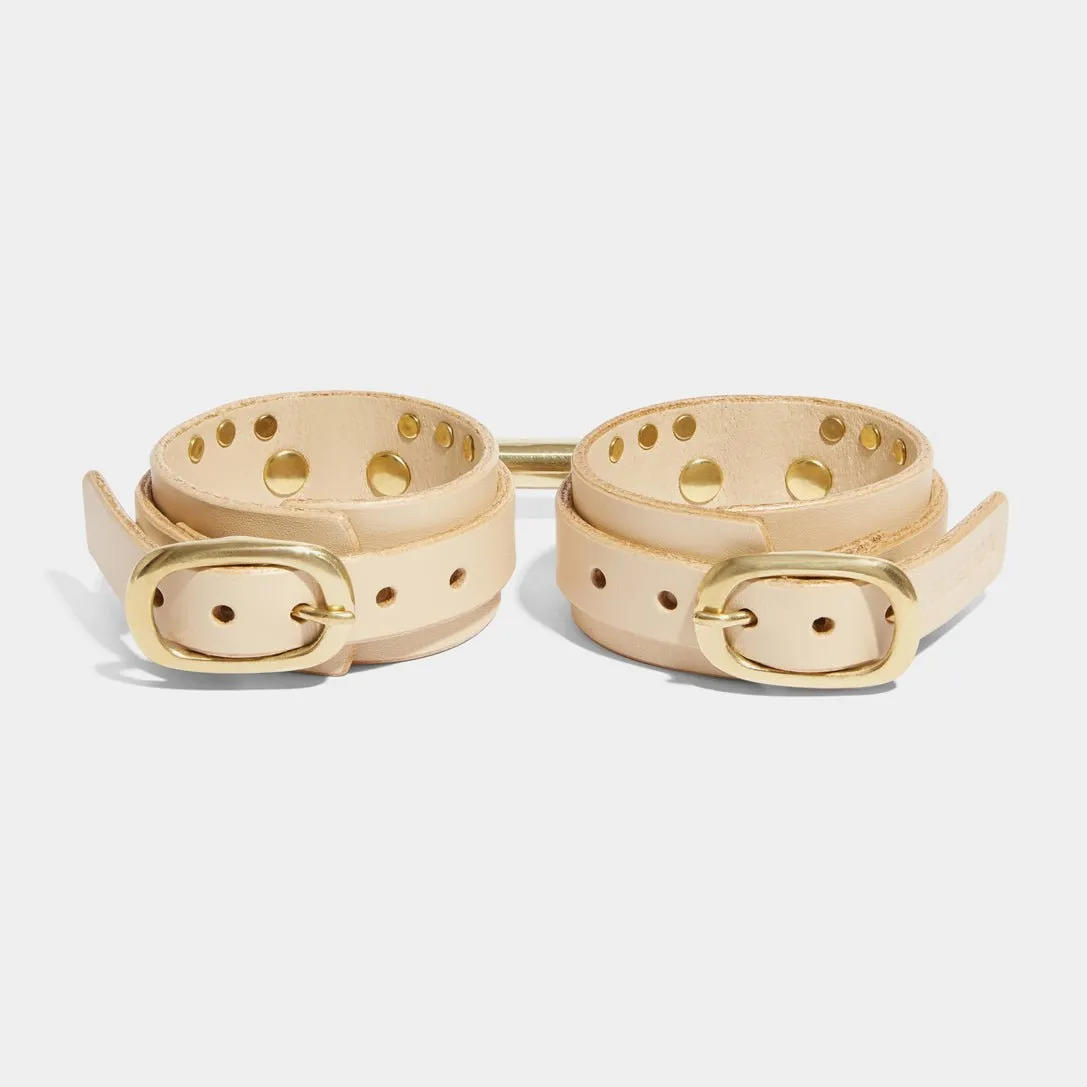 THIN STUDDED CUFFS NATURAL