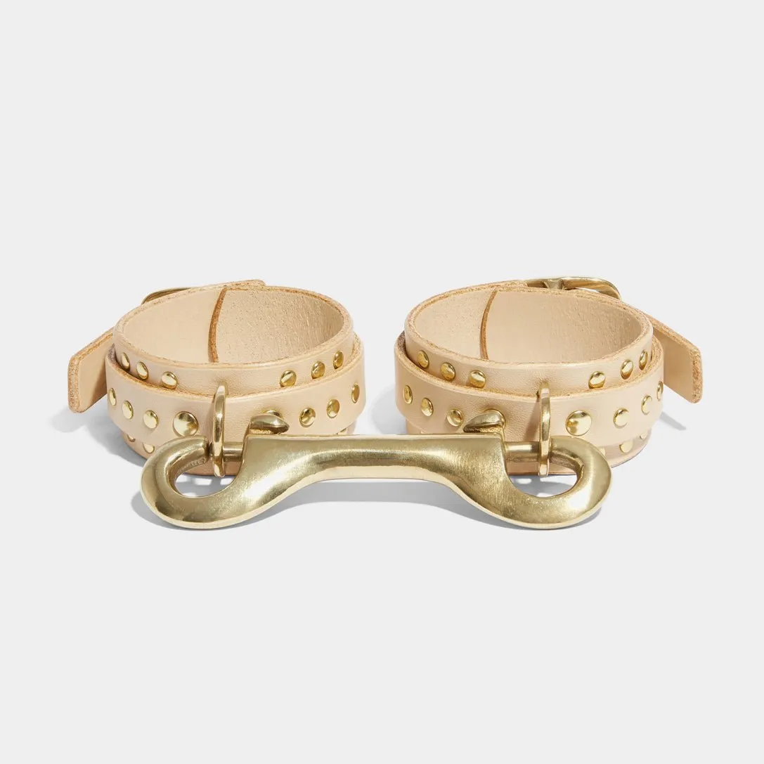 THIN STUDDED CUFFS NATURAL