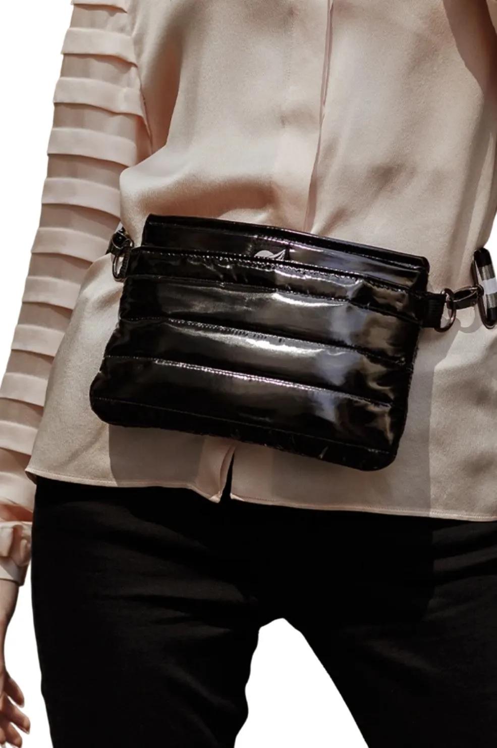 Think Royln Bum Bag/ Cross Body- Black Patent