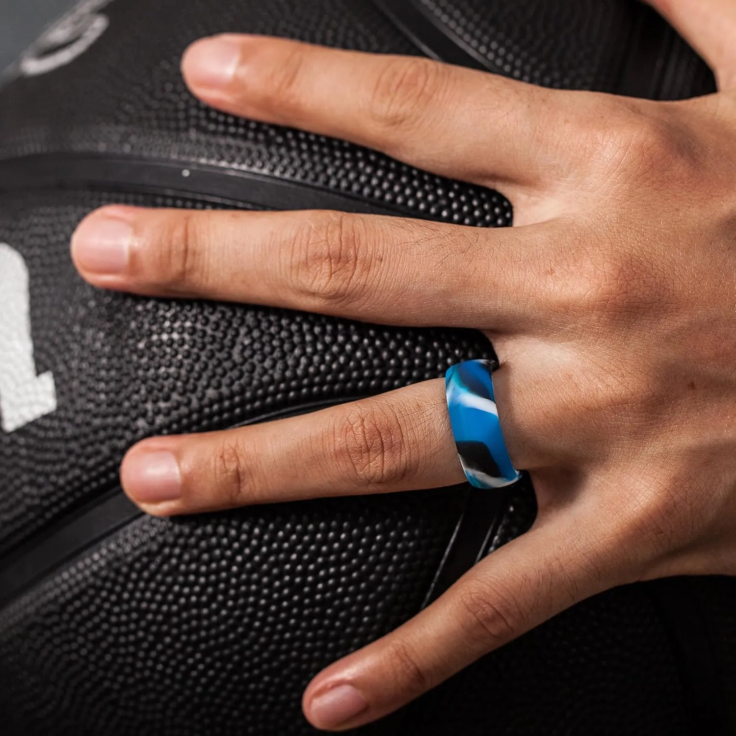 ThunderFit Silicone Wedding Rings for Men, 7 Rubber Engagement Bands 8.7mm Wide 2mm Thick