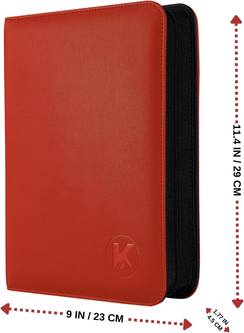 Toploader Binder, Holds 112  Toploaders, 4 Pocket Top Loader Card Storage Case, Double-Sided Pockets for trading card in 3 x 4'' ToploadersRed