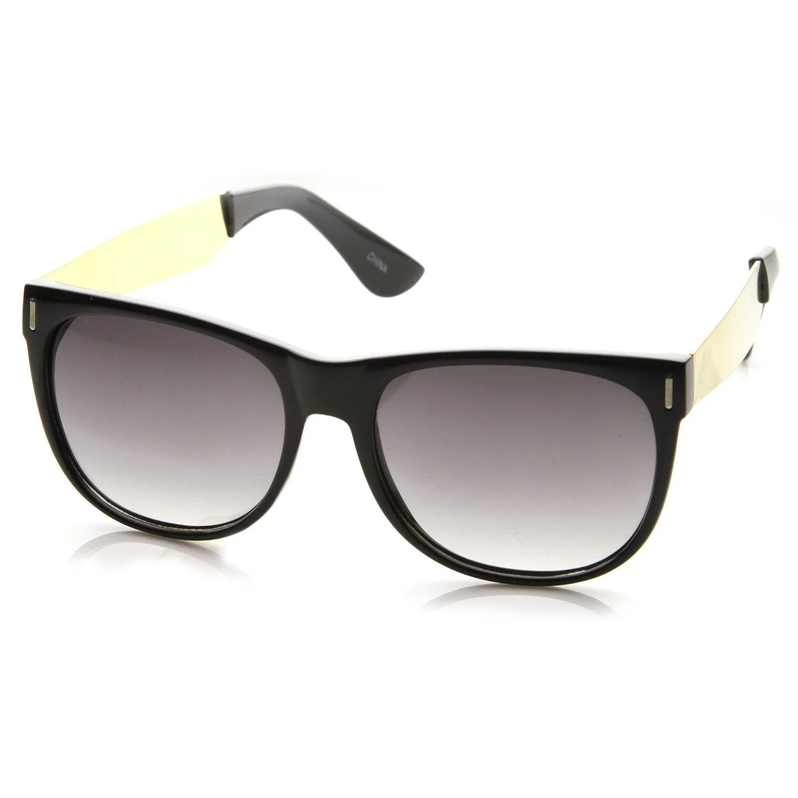 Trendy Indie Hipster Super Retro Metal Arm Horned Rim Sunglasses 8687