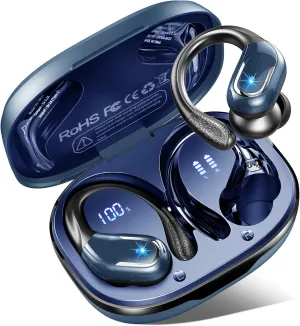 Wireless Earbuds Sport Bluetooth Headphones 5.4, 75Hrs Stereo New Bluetooth Earbuds with 4 HD Mic, Over-Ear Buds with Earhooks ENC Noise Canceling Earphones, IP7 Waterproof Headset for Workout/Running