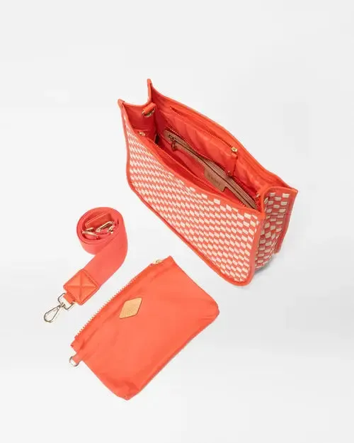 WOVEN BOX CROSSBODY - SANDSHELL/POPPY WOVEN