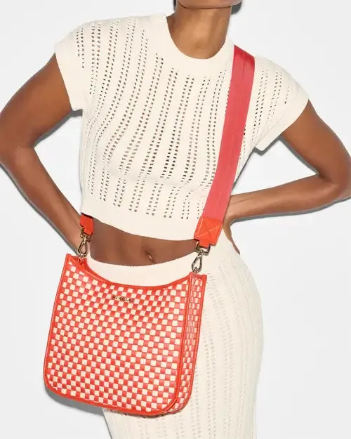 WOVEN BOX CROSSBODY - SANDSHELL/POPPY WOVEN